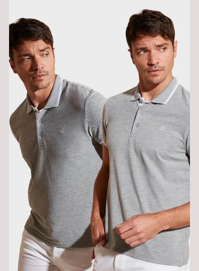 بوراتي قميص بولو رجالي قطن بوراتي بقصة ضيقة بياقة قميص بولو عبوة من قطعتين